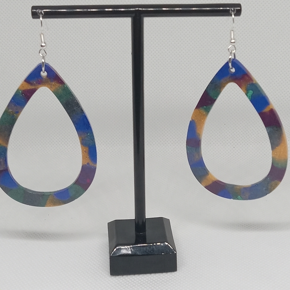 Hand Crafted Multicolor Teardrop Earrings